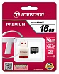   Transcend MicroSDHC 16GB (Class 10) + P3 Card Reader